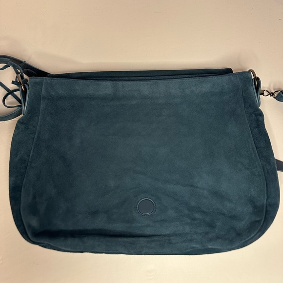 Balenciaga Neo Folk Messenger Bag Teal Suede Studded shoulder strap crossbody - Picture 9 of 15